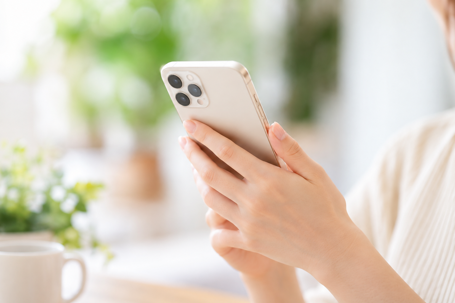 スマートフォンで予約する様子